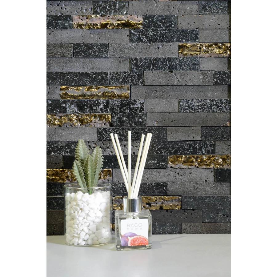 Мозаика Orro Mosaic Лава Блэк 50х20 100х20 матовая черная 30х30 см