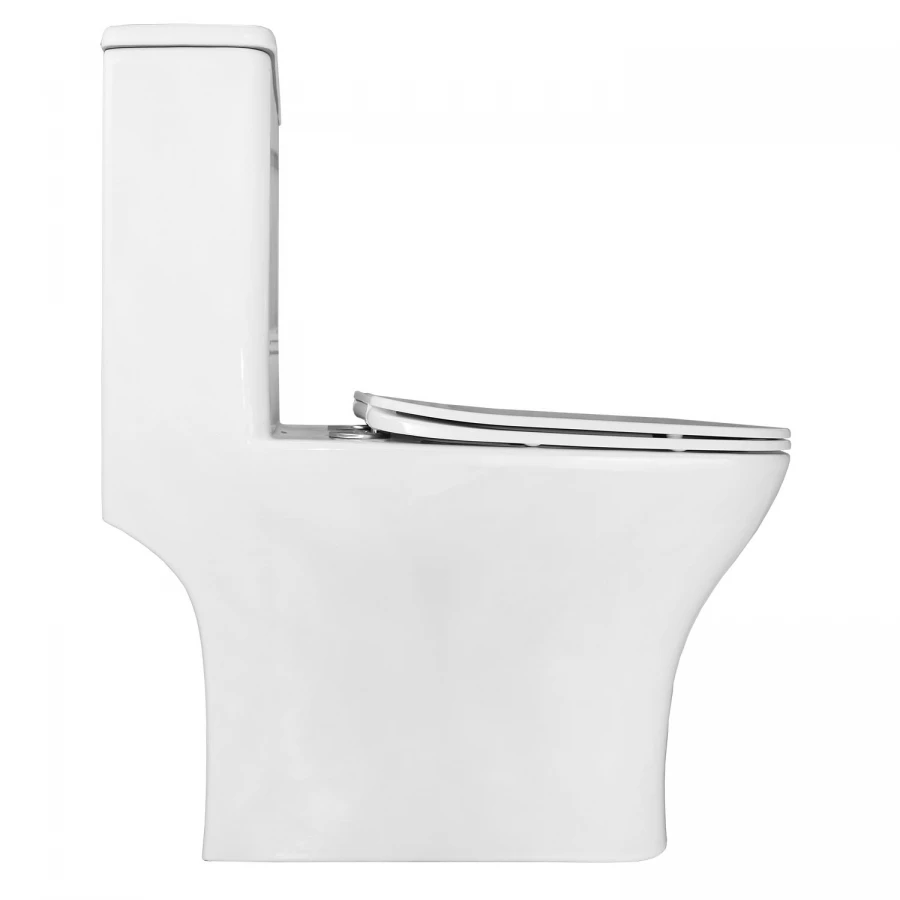 Унитаз моноблок с функцией биде Azario Lodi напольный безободковый горизонтальный слив сиденье дюропласт микролифт AZ-8617B 35х66.5х75 см