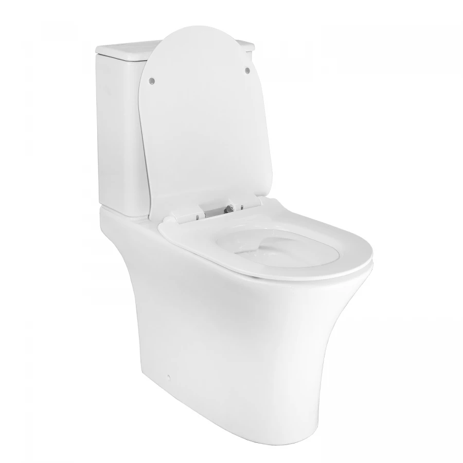 Унитаз-компакт Azario Frento безободковый в комплекте с бачком и сиденьем микролифт AZ-2311 34x65х77 см