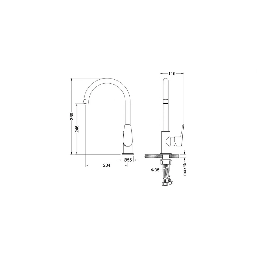 Смеситель для кухни Aquatek Бетта AQ1182CR