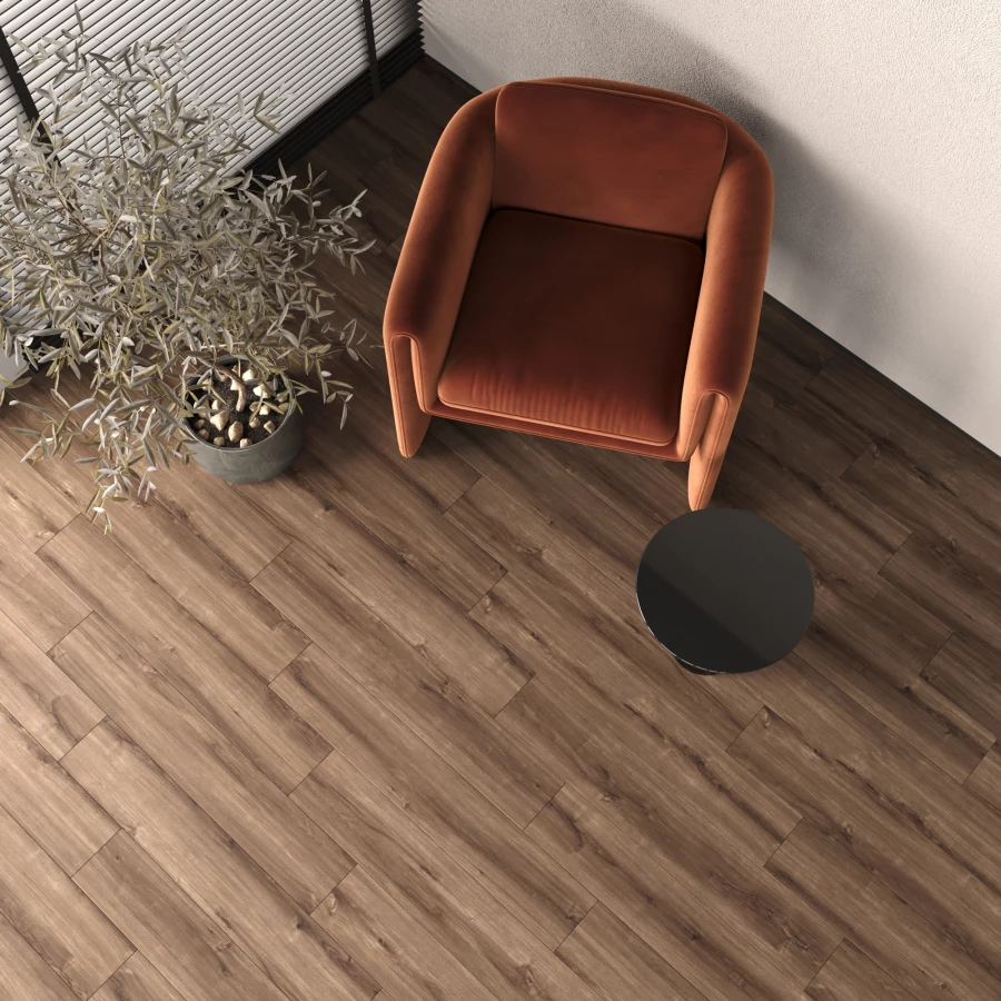 Керамогранит Creanza Akasa Wood Wenge матовый венге CW-RT05-B 120х20 см