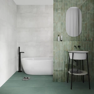 Плитка настенная Smile Tile Тропикана Аква Греен / Tropicana Aqua Green глянцевая сине-зеленая 97384262 30х7,5 см