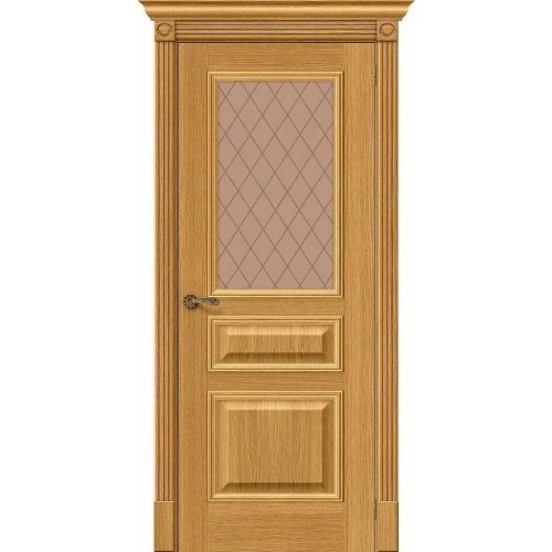 Межкомнатная дверь Mr. Wood Вуд Классик-15.1 200x70 шпон Wood Classic полотно Bronze Сrystal цвет Natur Oak