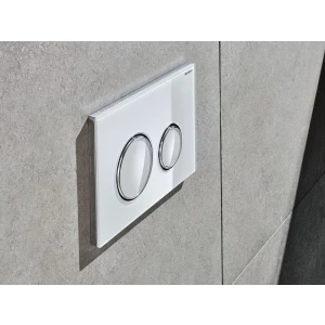 Смывная клавиша Geberit Sigma 21 стекло белое глянцевый хром 115.884.SI.1