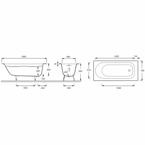 Ванна Jacob Delafon Rub soissons E2931-00 160х70 см