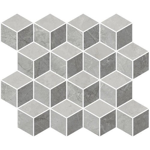 Декор Kerama Marazzi Риальто 2 мозаичный глянцевый серый T017/48009 45x37,5 см