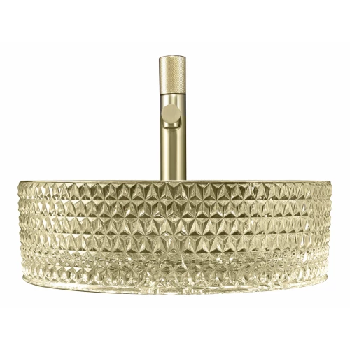 Раковина накладная стеклянная Abber Glas золото AK2301GG