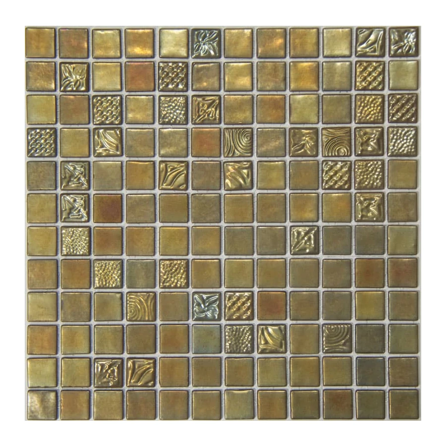 Стеклянная мозаика Mosavit Elogy Oda Pandora глянцевая бронзовая 31,6x31,6 см
