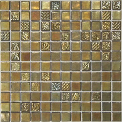 Стеклянная мозаика Mosavit Elogy Oda Pandora глянцевая бронзовая 31,6x31,6 см