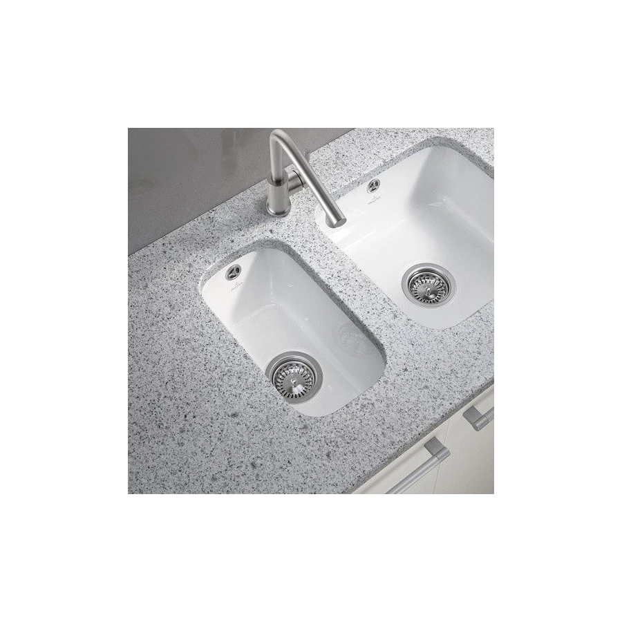 Мойка кухонная для установки под столешницу Villeroy&Boch Cisterna 26 крепеж клапан слива CeramicPlus белый глянцевый 670701KG 26х44 см