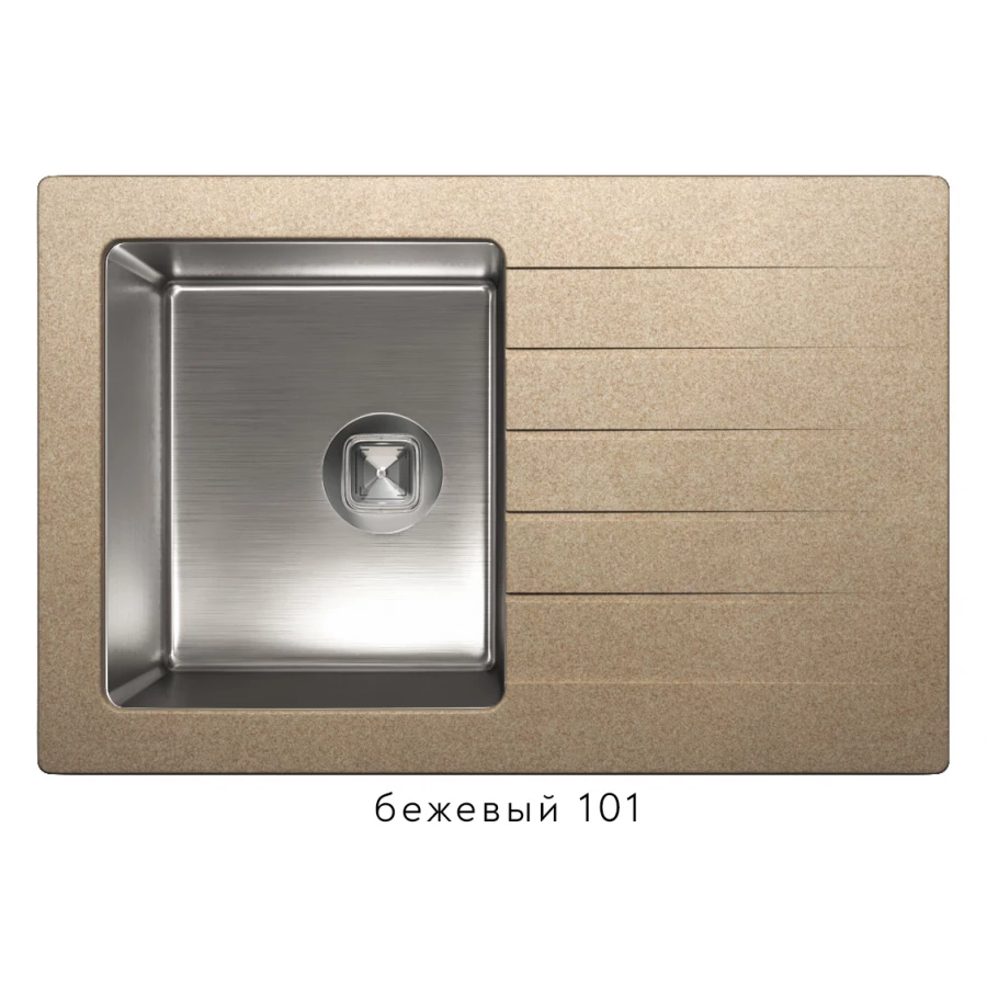 Мойка кухонная Tolero twist TTS-760 бежевый 76х50 см