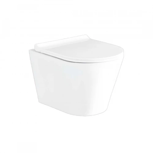 Унитаз подвесной безободковый Aquatek Альфа тонкое сиденье с механизмом плавного закрывания AQ1910-00 52х37х33 см
