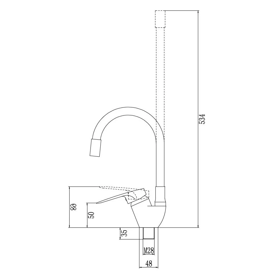 Смеситель для кухонной мойки Fmark FM4104-01 с гибким цветным изливом, хром