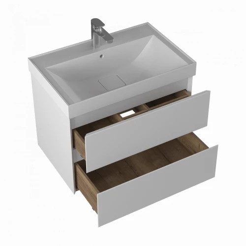 Тумба Импресс навесная глянцевая белая 80 см