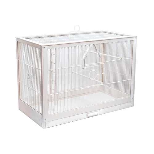 Клетка для птиц Дарэлл Ретро-кантри из дерева цвет белый большая 71х33,5х51 см