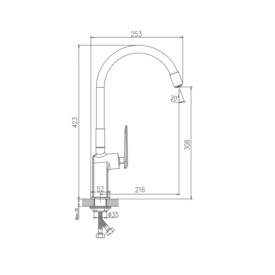 Смеситель для кухни Haiba HB73548-8