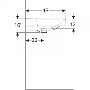 Раковина Geberit Smyle Square 500.253.01.1 120x48 см