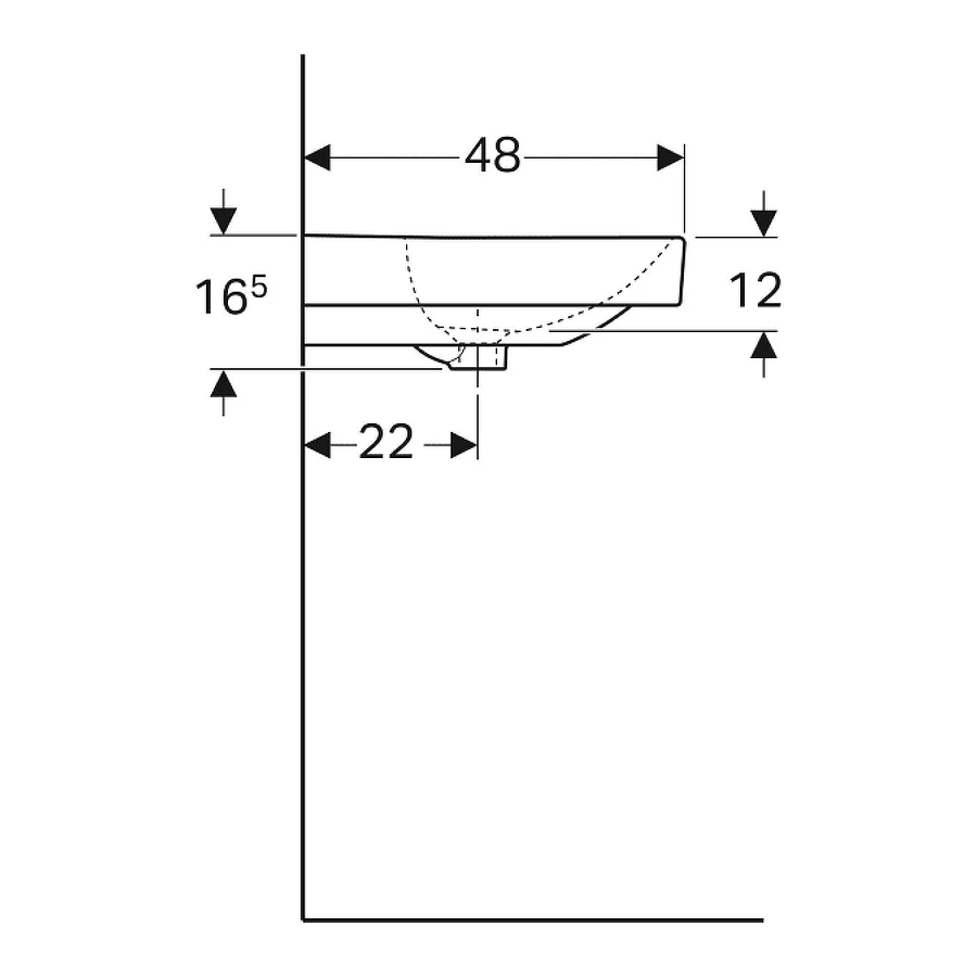 Раковина Geberit Smyle Square 500.253.01.1 120x48 см