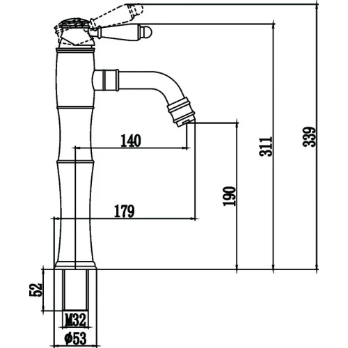 Смеситель для умывальника Savol S-006612C бронза