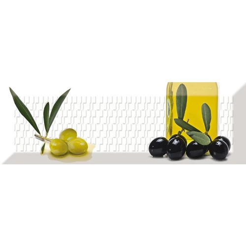 Плитка настенная Absolut Keramika Monocolor Decor Olives 04 A глянцевая белая AK1002 30х10 см