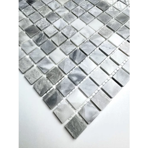 Мозаика Bonaparte Каменная мозаика Italy Grey-15 slim Pol 15х15 серая 30,5х30,5 см