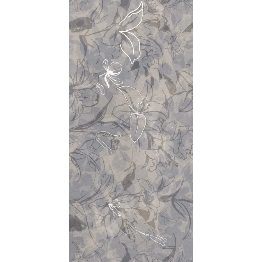 Керамогранит Meissen Keramik Floresta цветы ректификат матовый синий 17647 120х60 см