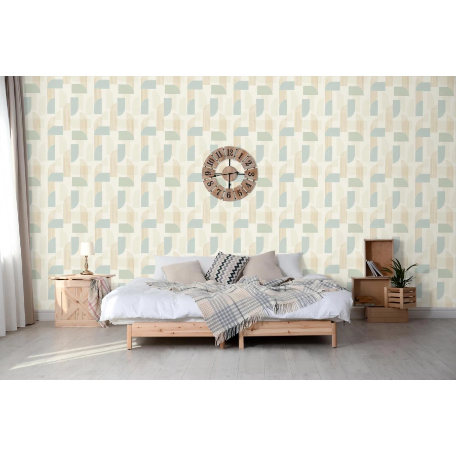 Обои винил на флизелине Grandeco Maison Зеленый Голубой Коричневый MN 3309 10,05х0,53 м