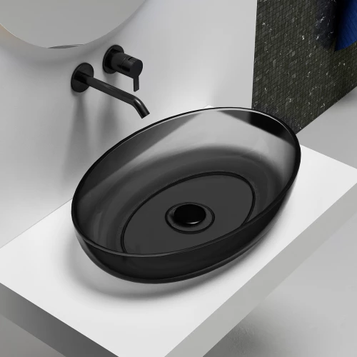 Раковина накладная прозрачная Abber Kristall AT2801Onyx