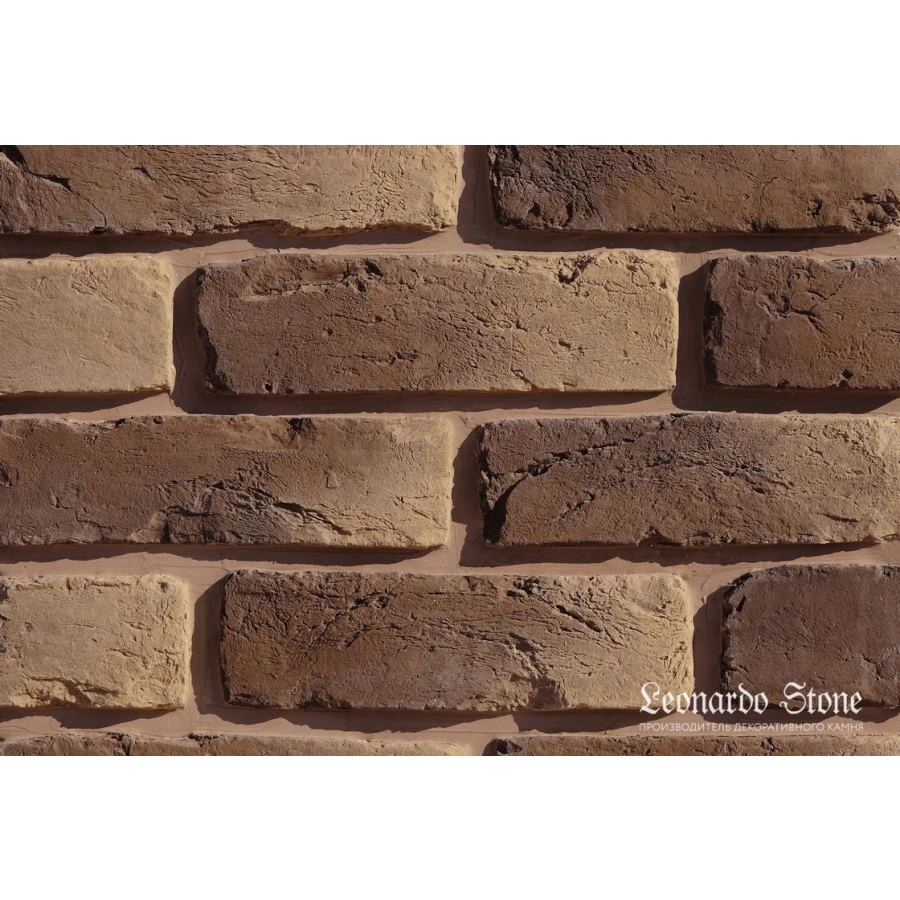 Плитка под кирпич Leonardo Stone Орлеан 444 25-28х7-8х1,7 см