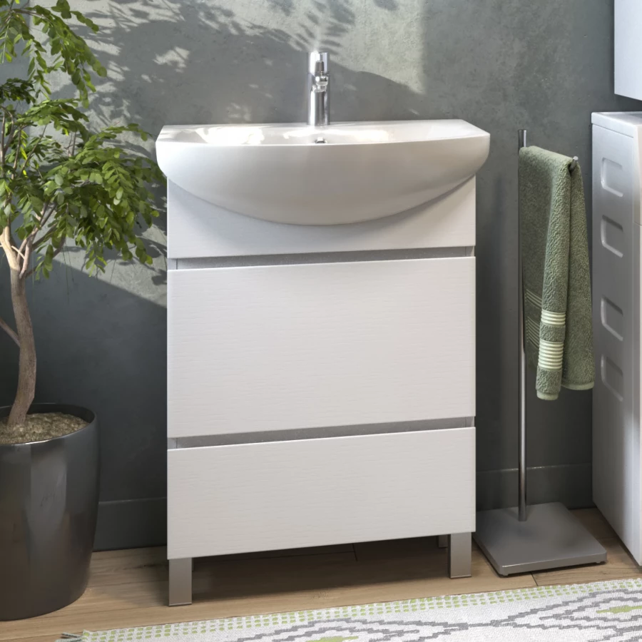 Тумба под раковину Vigo Wing 600-0-2 белый tn.WIN.BAL.60.2Y белый