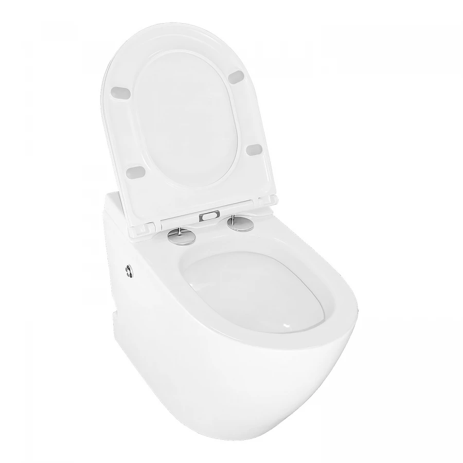 Унитаз импульсный Azario напольный полукруглый быстросъемное сиденье микролифт монтажная рама в комплекте AZ-102 36х57х45 см
