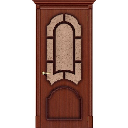 Межкомнатная дверь Bravo Соната 200x60 шпон Fine-line полотно Риф. цвет Ф-15 (Макоре)