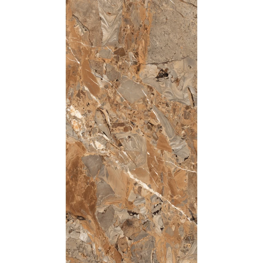 Керамогранит Maimoon Ceramica HG Glossy Breccia Fantastico Brown HGGF00007 160x80 см