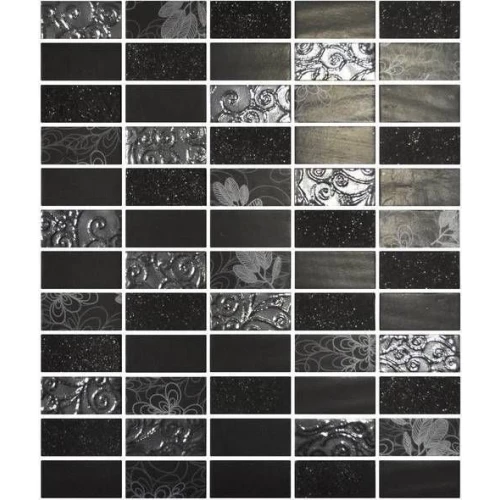 Мозаика ONIX mosaico Rev. Marbelous flower black malla черный 26,2х31,8 см