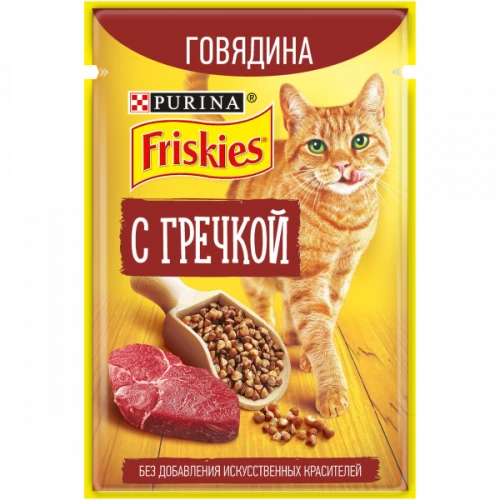 Влажный корм для кошек Friskies с говядиной и гречкой в подливе 75 г