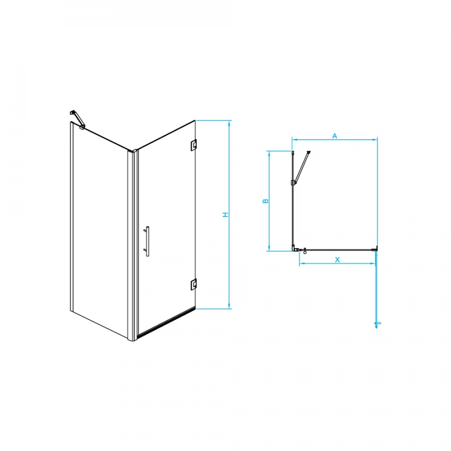 Душевой уголок RGW PA-36B PA-06B + Z-050-2B + держатель O-204B 41083669-014 60х90 см