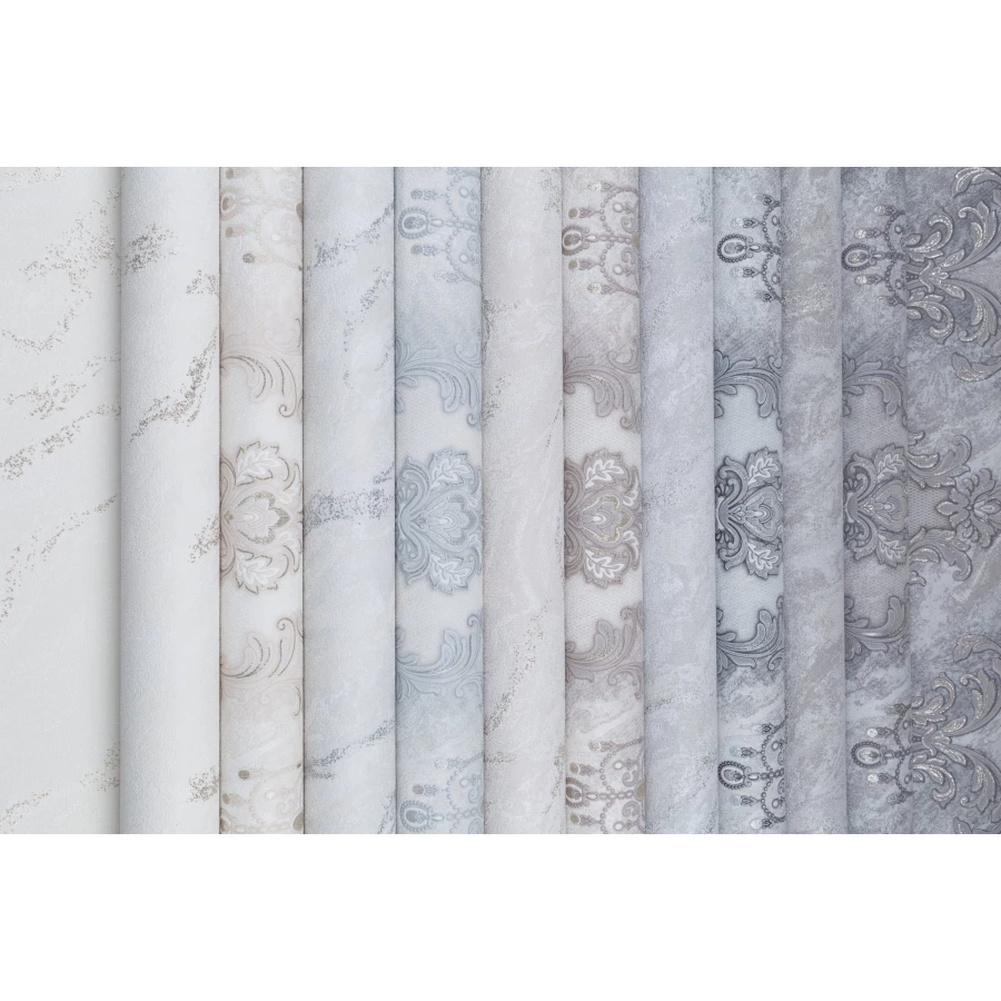 Обои флизелиновые Palitra Home Ornament HomeColor серые HC31217-14 1,06х10,05 м