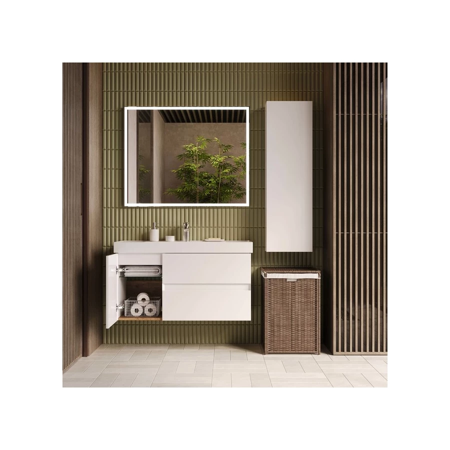 Тумба Briz Импресс глянцевая белая 100 см