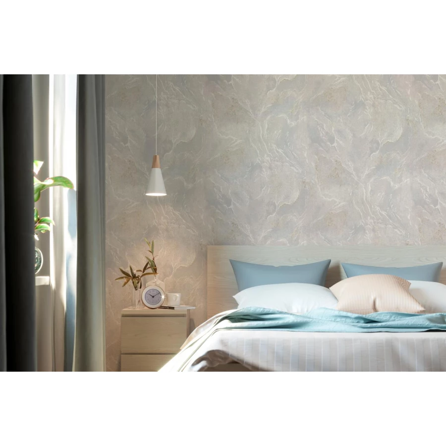 Обои флизелиновые Palitra Home Protect-Laguna HomeColor белые HC31205-11a 1,06х10,05 м