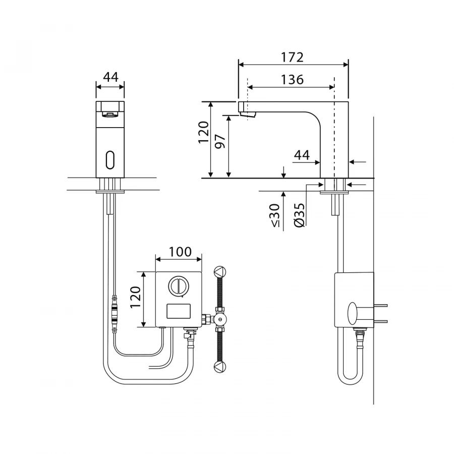 Смеситель для раковины сенсорный Timo Torne 4313/00F хром