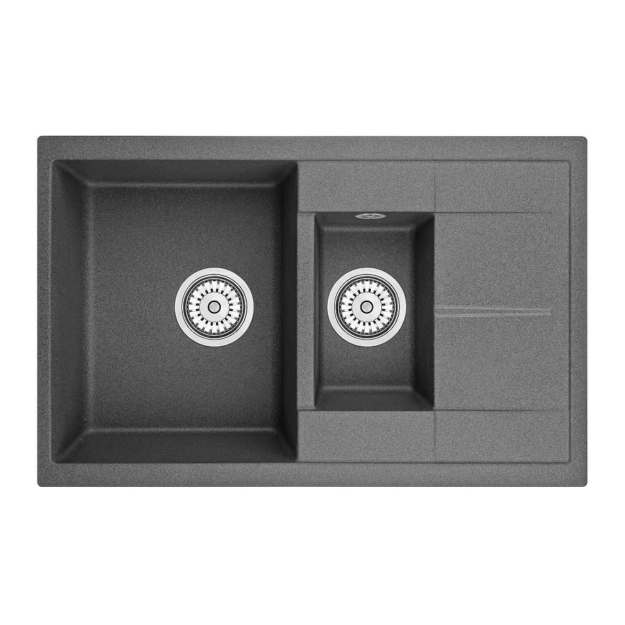 Кухонная мойка Granula 7802, ГРАФИТ 77,5х49,5 см