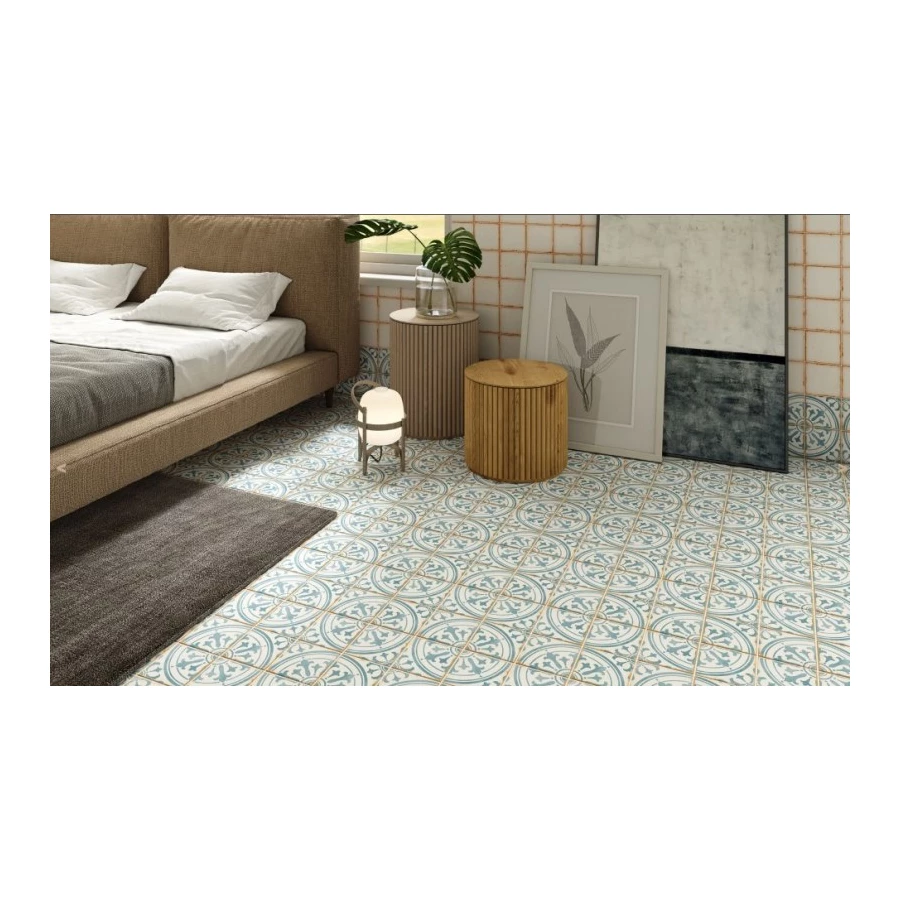 Керамическая плитка Harmony Peronda Casablanca Ziane матовая кремово-голубая 0278029414 12,5х12,5 см