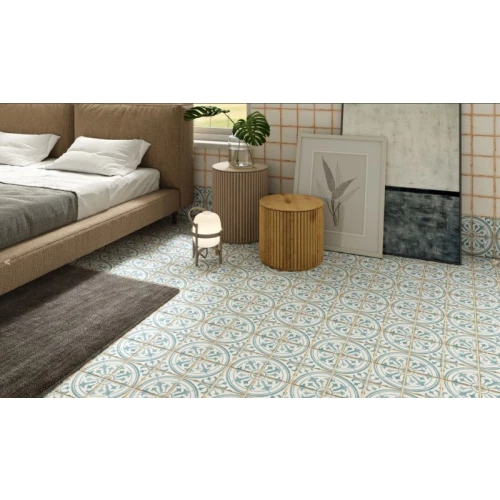 Керамическая плитка Harmony Peronda Casablanca Ziane матовая кремово-голубая 0278029414 12,5х12,5 см