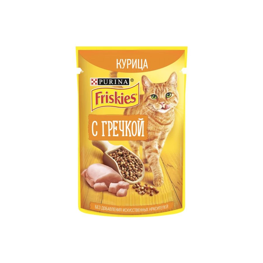 Консервы Friskies для кошек курица с гречкой пауч 75 г