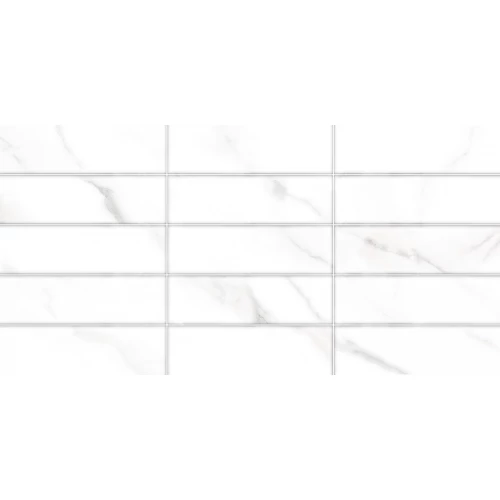 Плитка настенная ALMA Ceramica Bronks рельефная матовая белая TWA3060BRK17 60х30 см