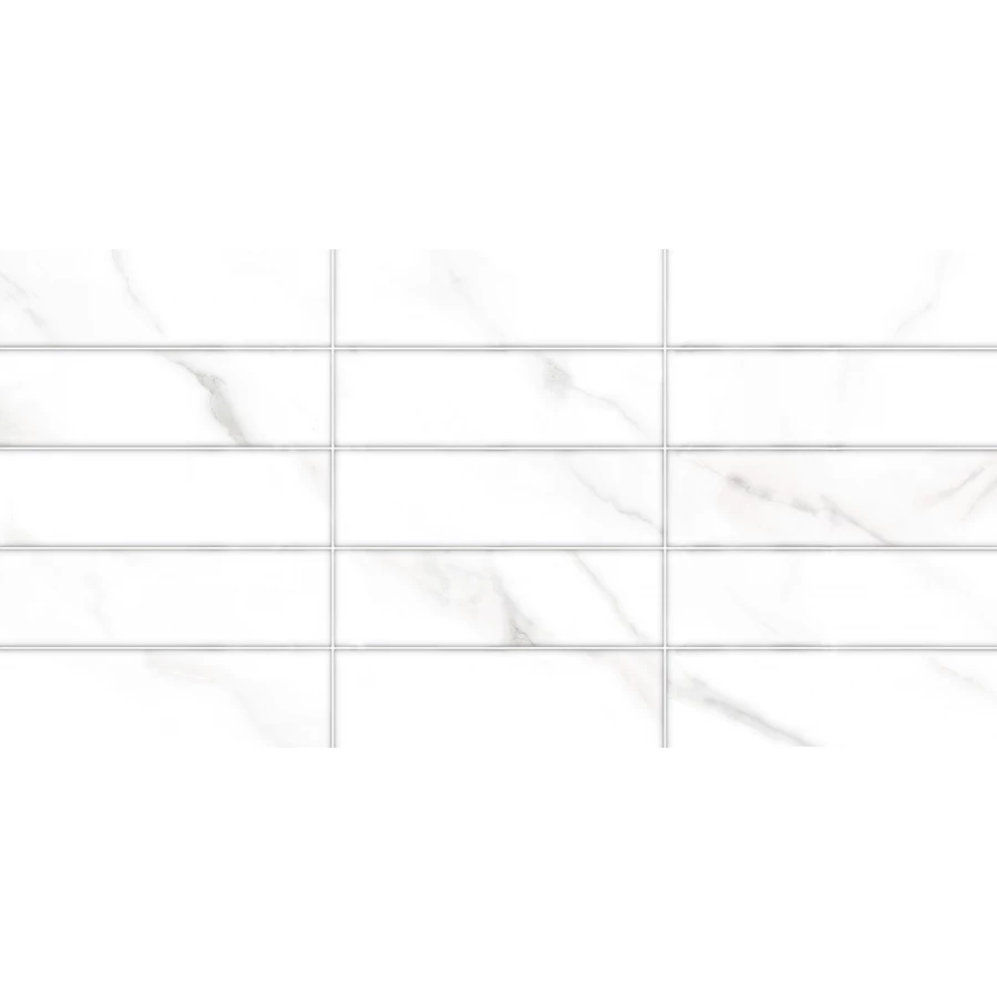 Плитка настенная ALMA Ceramica Bronks рельефная матовая белая TWA3060BRK17 60х30 см