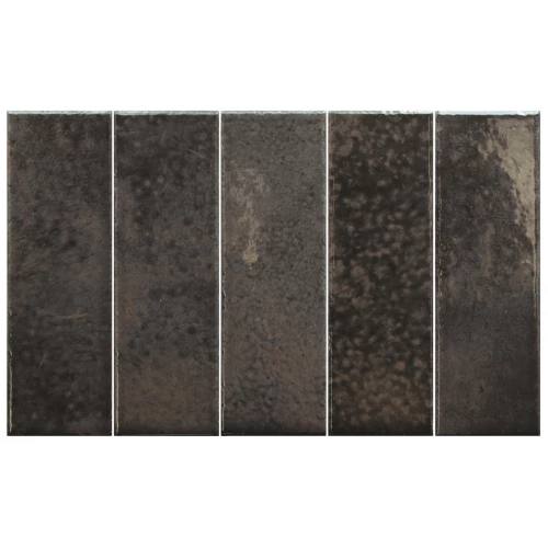 Керамогранит Equipe Bohemian Charcoal глянцевый черный 32343 18,6x6 см