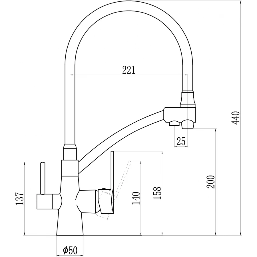 Смеситель Savol для кухонной мойки S-L1805-12