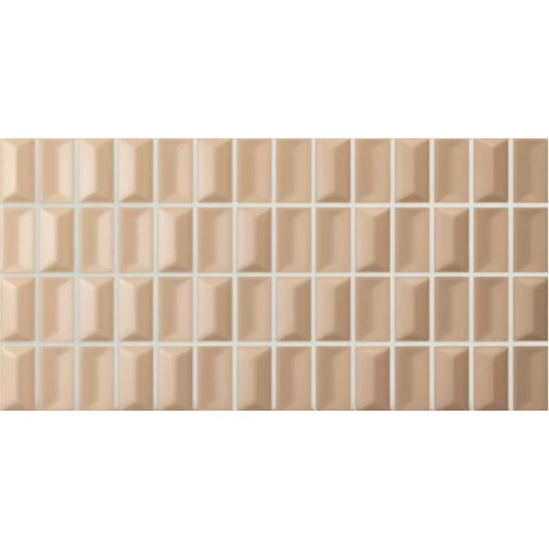 Плитка настенная WOW 3D Bars Diamond Topaz Matt матовая бежевая 135545 25х12,5 см