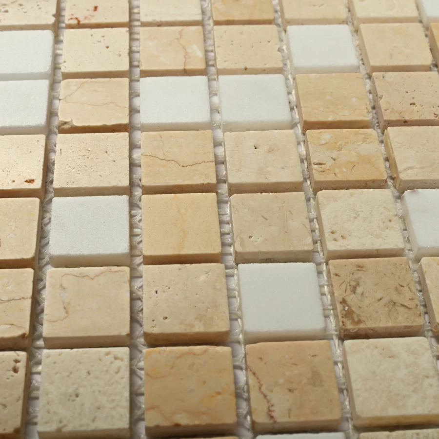 Мозаика Bonaparte Каменная мозаика Geos 15х15 матовая бежевая 30,5х30,5 см